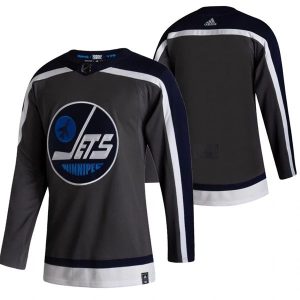 Herren Winnipeg Jets Eishockey Trikot Blank 2022 Reverse Retro Schwarz Authentic